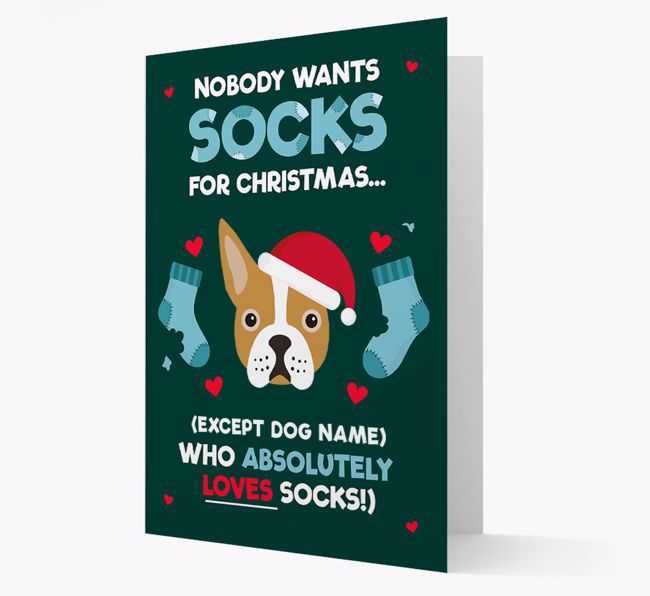 'Nobody Wants Socks for Christmas' - Personalised {breedFullName} Christmas Card